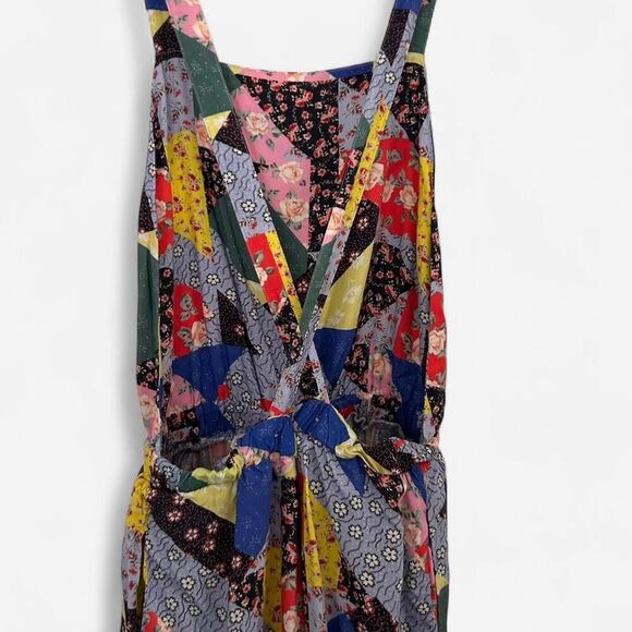 Anthropologie x Corey Lynn Calter Floral Patchwork Romper – Boho Quilt Style M - Picture 7 of 8
